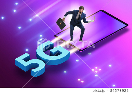5G technology telecommuications concept - isometric projection 5G technology telecommuications concept - isometric projection 84573925