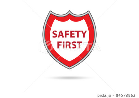 Safety first badge in industrial safety concept 84573962
