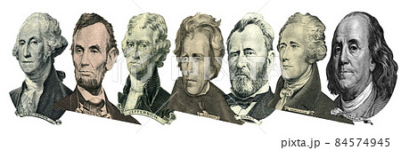 Portraits of presidents and politicians from dollars 84574945