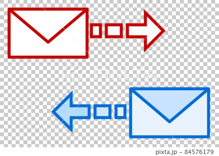 メッセージを書いてあるメールを送信するイラストのイラスト素材