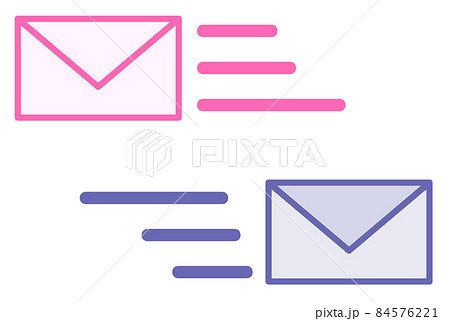 メッセージを伝える電子メールを送信するイラストのイラスト素材