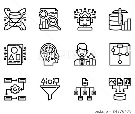 Data Science outline icon and symbol for website, application 84576476