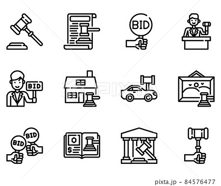 Auction outline icon and symbol for website, application Auction outline icon and symbol for website, application 84576477