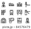Railway outline icon and symbol for website, application 84576479