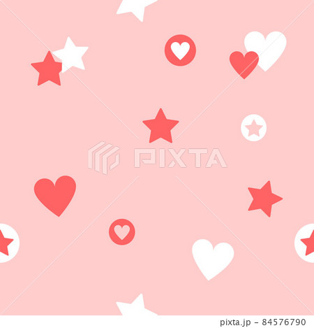 pastel heart with love and star seamless background for fabric pattern 84576790