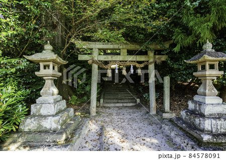 大石見神社　鳥居　鳥取県日南町 84578091