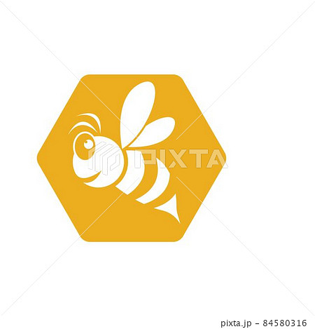 Bee logo vector icon illustration 84580316