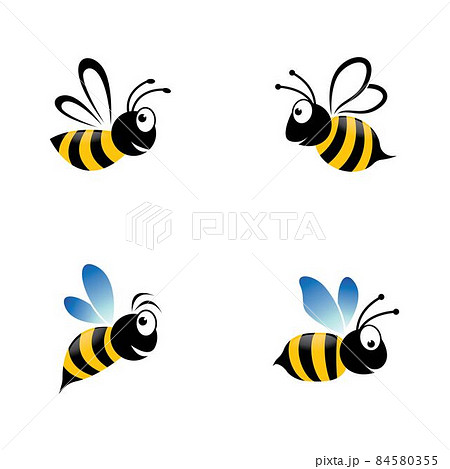 Bee logo vector icon illustration 84580355
