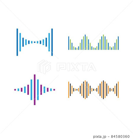 Sound wave logo vector icon 84580360
