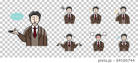 各種姿勢的中年商人（7種套裝）② 84580744