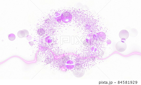 CGパーティクル 中央にコピースペースのある光の玉と線の背景 CGパーティクル 中央にコピースペースのある光の玉と線の背景 84581929