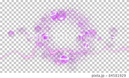CGパーティクル 中央にコピースペースのある光の玉と線の背景 CGパーティクル 中央にコピースペースのある光の玉と線の背景 84581929