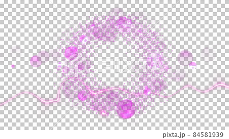 CG particles background of light balls and lines with a copy space in the center 84581939