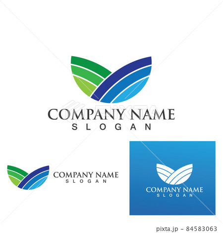 green plantation logo and symbol vector template 84583063