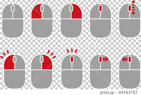 Gray mouse button operation method for personal computers Click, rotate, etc. Gray mouse button operation method for personal computers Click, rotate, etc. 84583787