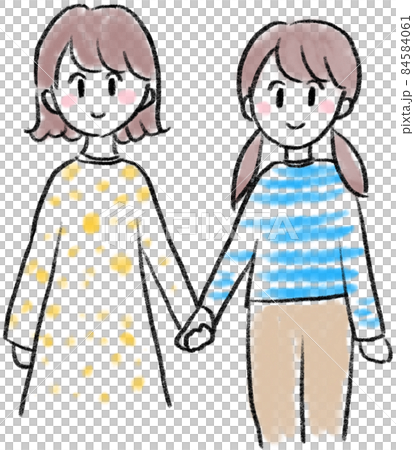 A girl holding hands 84584061