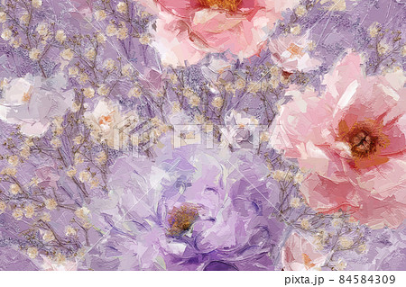 Beautiful oil painting flower illustration Beautiful oil painting flower illustration 84584309