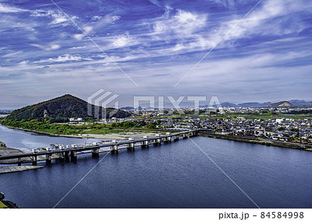 愛知県　犬山城　天守　最上階から見る木曽川 84584998