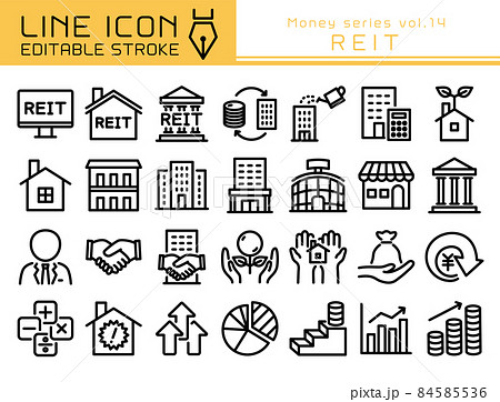ラインアイコン　お金シリーズvol.14　REIT（不動産投資信託） 84585536