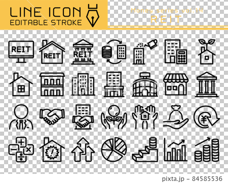 ラインアイコン　お金シリーズvol.14　REIT（不動産投資信託） 84585536