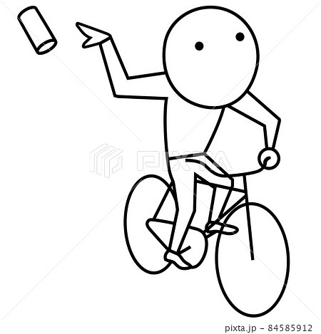 自転車で走りながら空き缶を捨てる不届き者の男 自転車で走りながら空き缶を捨てる不届き者の男 84585912