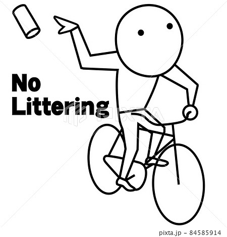 自転車で走りながら空き缶を捨てる不届き者の男 自転車で走りながら空き缶を捨てる不届き者の男 84585914