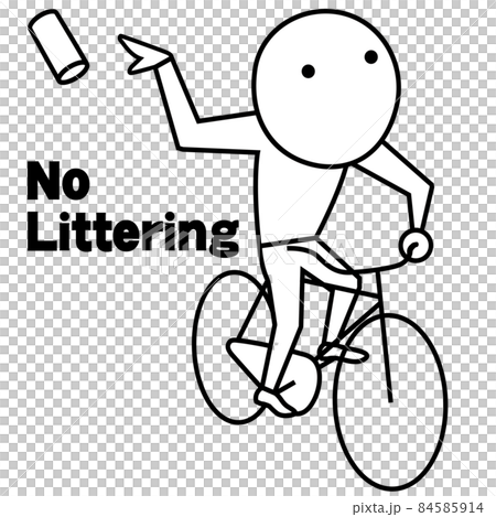 自転車で走りながら空き缶を捨てる不届き者の男 自転車で走りながら空き缶を捨てる不届き者の男 84585914