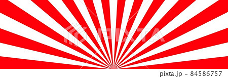バナー広告などに使用する赤と白のシンプルな集中線 84586757