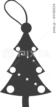 Flat black Christmas Tree with loop. Vector image. Flat black Christmas Tree with loop. Vector image. 84586926
