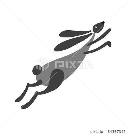 Funny Art Rabbit isolated on white for your design Funny Art Rabbit isolated on white for your design 84587345