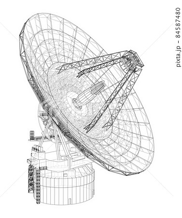 Radio Telescope concept outline 84587480