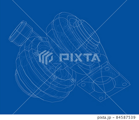 Automobile turbocharger concept outline 84587539