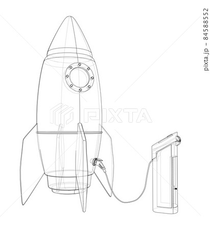 Electric Rocket Charging Station Sketch Electric Rocket Charging Station Sketch 84588552