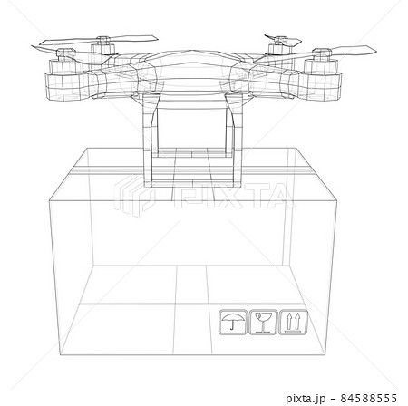Delivery drone concept outline Delivery drone concept outline 84588555