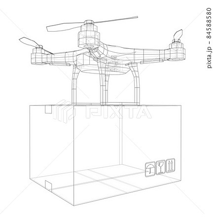 Delivery drone concept outline Delivery drone concept outline 84588580