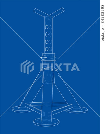 Axle stand isolated. 3d illustration Axle stand isolated. 3d illustration 84588598