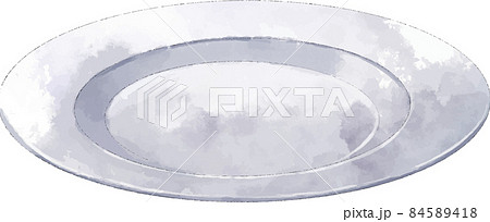 白いお皿 水彩風のイラスト素材 白いお皿 水彩風のイラスト素材