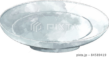 白いお皿 水彩風 白いお皿 水彩風 84589419