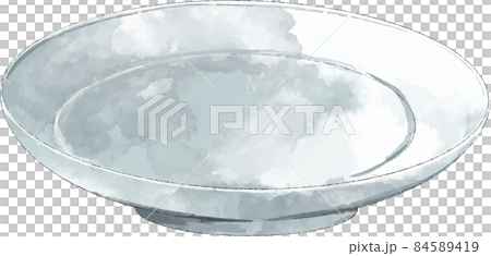 白いお皿 水彩風 白いお皿 水彩風 84589419