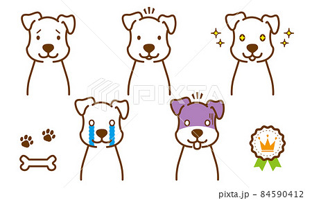 かわいい犬のポーズセット02 茶色 かわいい犬のポーズセット02 茶色 84590412