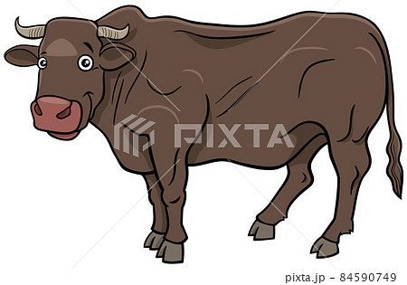 cartoon bull farm animal comic character 84590749