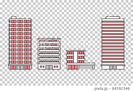 マンションイラストセット 84592346