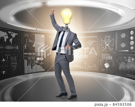 Businessman in brainstorming business concept Businessman in brainstorming business concept 84593506