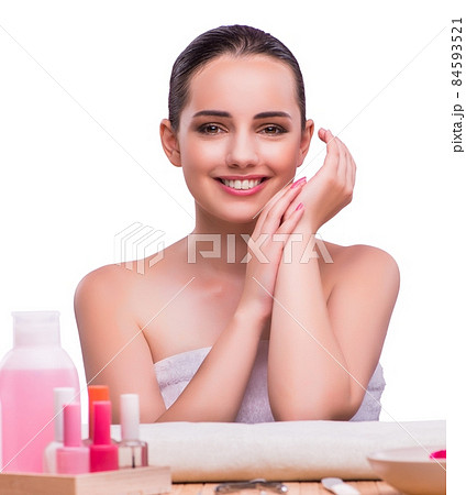 Hand manicure treatment in health concept 84593521