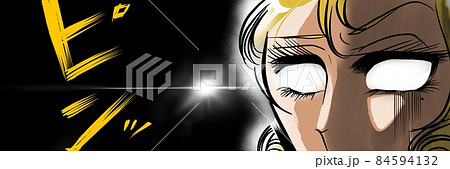 70年代少女漫画裏切りに不信感を露わにする金髪美女の顔ドアップイラスト 84594132