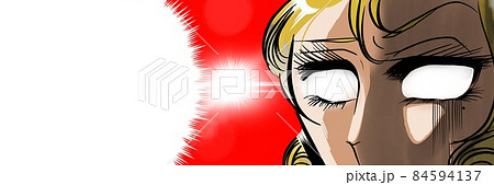 70年代少女漫画裏切りに不信感を露わにする金髪美女の顔ドアップイラスト 84594137