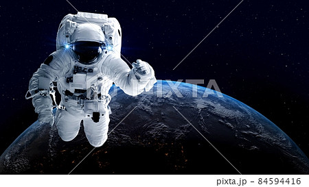 Astronaut spaceman do spacewalk while working for spaceflight mission Astronaut spaceman do spacewalk while working for spaceflight mission 84594416