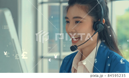 Customer support call center provide data with envisional graphic 84595235