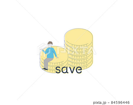 貯蓄や資金と男性 84596446