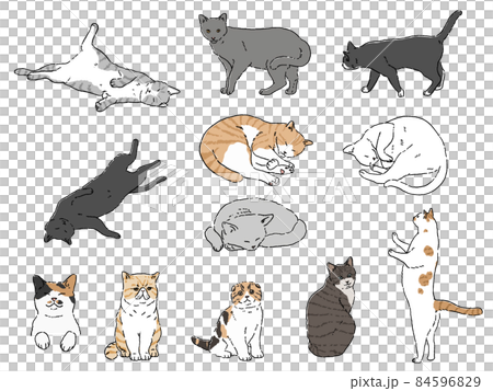 ねこ イラストセット ねこ イラストセット 84596829